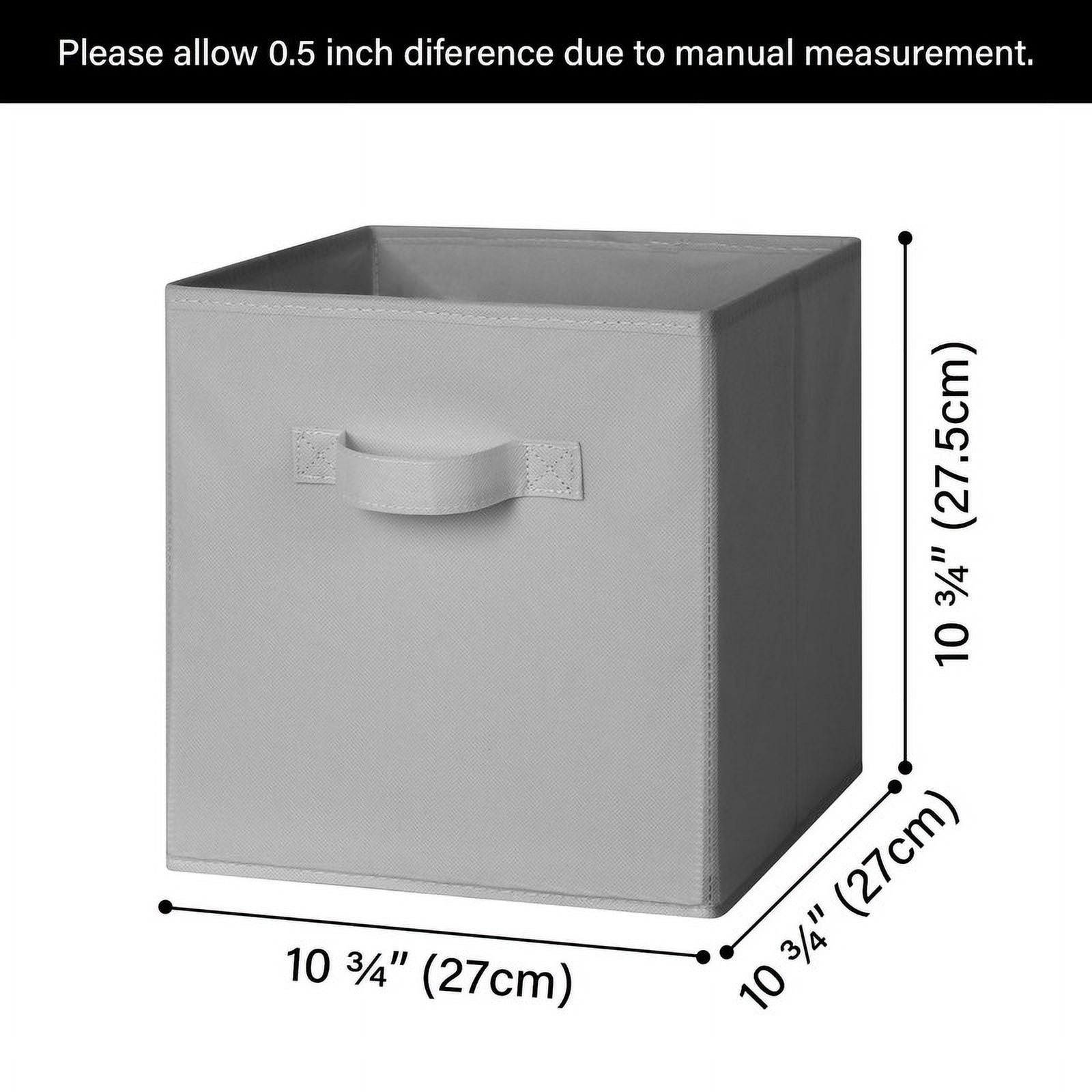 11 Inch Foldable Fabric Baskets for Organizing,6 Pack Grey Cloth Storage Bins with Handle for Home Bedroom – Multiroom Organization Format for Flexible Room-to-Room Use