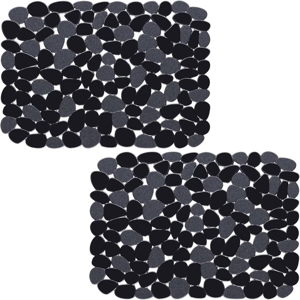 Bligli Pebble Sink Mat 2-Pack - PVC Kitchen Protector for Stainless Steel/Ceramic Dish Drying Mat for Dishes 15.7" x 11.8" Black – Durable Stainless Steel Construction for Flexible Room-to-Room Use