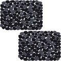 Bligli Pebble Sink Mat 2-Pack - PVC Kitchen Protector for Stainless Steel/Ceramic Dish Drying Mat for Dishes 15.7" x 11.8" Black – Durable Stainless Steel Construction for Flexible Room-to-Room Use