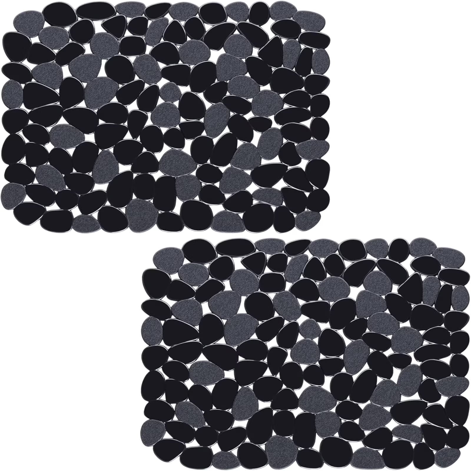 Bligli Pebble Sink Mat 2-Pack - PVC Kitchen Protector for Stainless Steel/Ceramic Dish Drying Mat for Dishes 15.7" x 11.8" Black – Durable Stainless Steel Construction for Flexible Room-to-Room Use