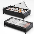Wooden Under Bed Storage with Wheels Rolling Under the Bed Storage Bins with Removable Lid Metal Under Bed Drawers for Clothes and Shoes in Bedroom or Living Room(Black Wood-2pack) – Easy-Roll Mobility for Flexible Room-to-Room Use