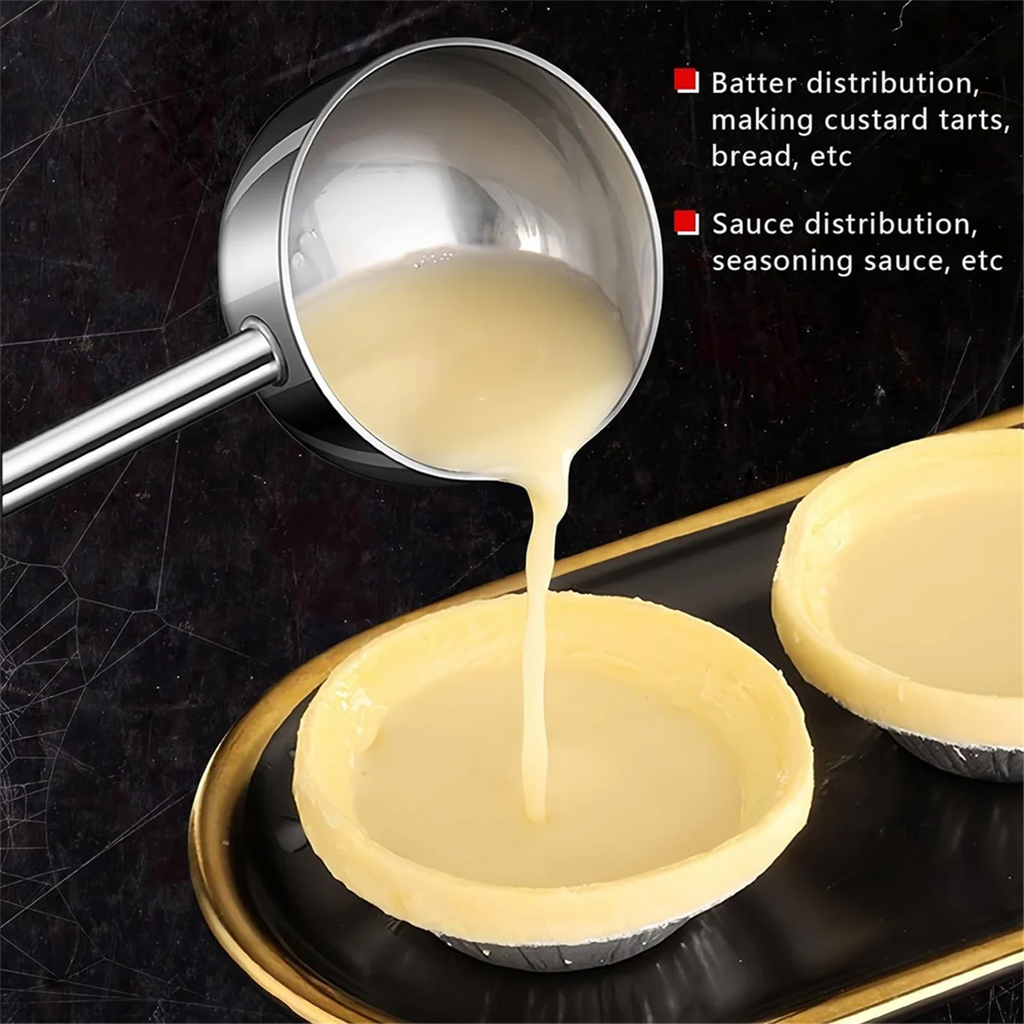 Small Soup Ladle Stainless Steel Metal Deep Spoon with Pour Spout 2 Oz Long Handle Gravy Ladles Heat- 10.5 Inch – Convenient Carry Handles for Flexible Room-to-Room Use