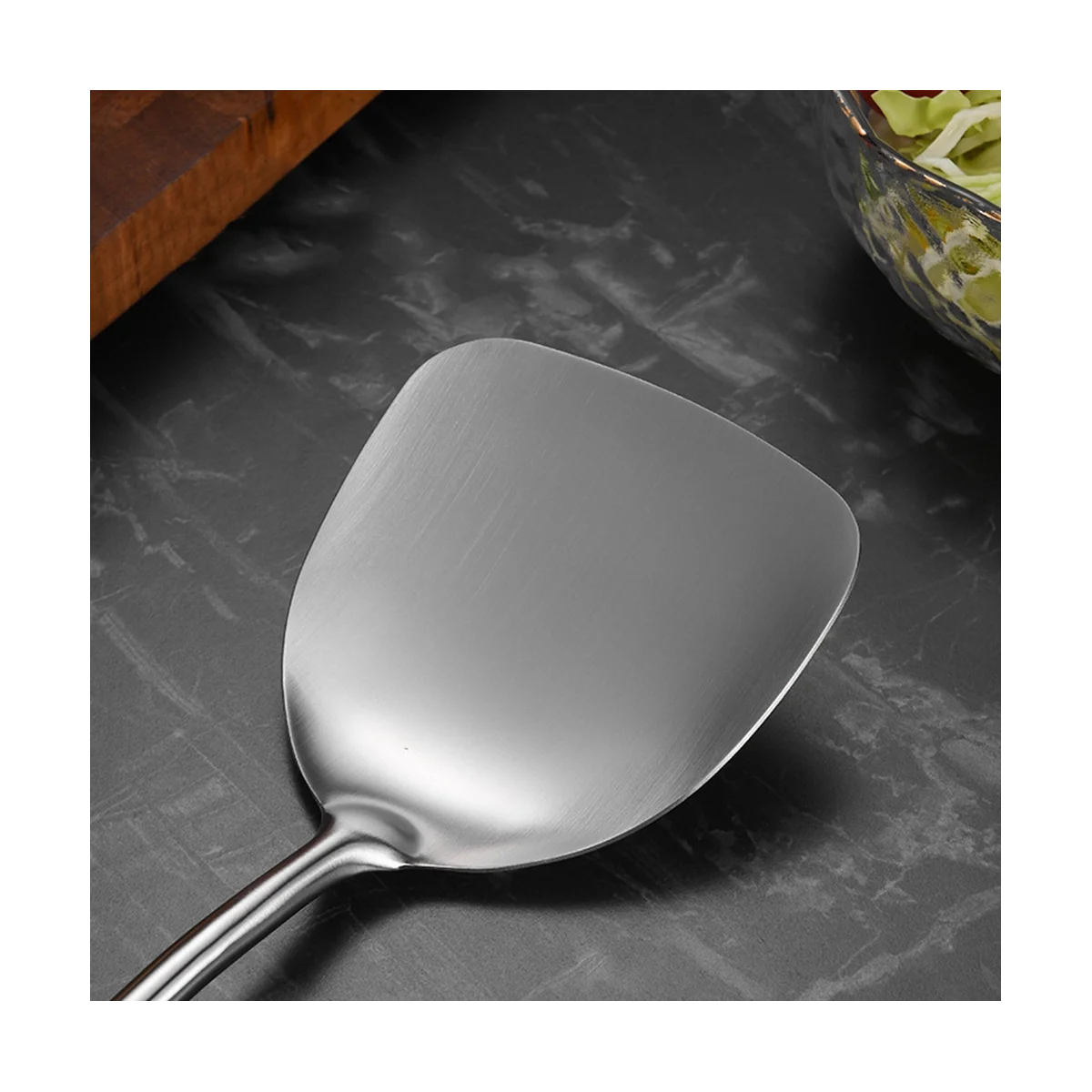 Stainless Steel for Carbon Steel Stainless Steel Wok Metal Wok Tools Set Wooden Handle Soup Ladle – Convenient Carry Handles for Flexible Room-to-Room Use