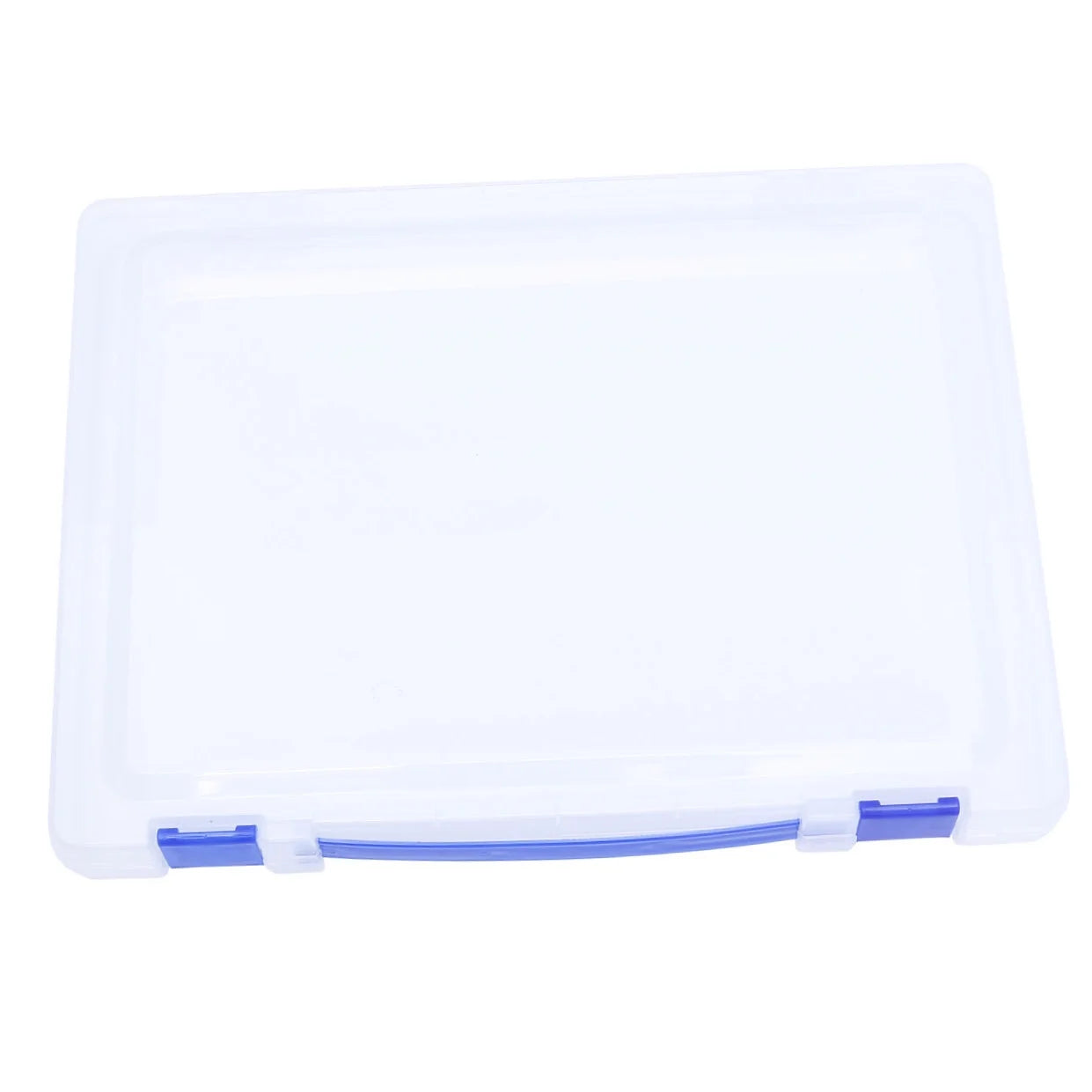 Transparent Storage Box Clear Plastic Document Paper Filling File Case Portable Ducoment Storage Holder with Blue Buckle – Multiroom Organization Format for Flexible Room-to-Room Use