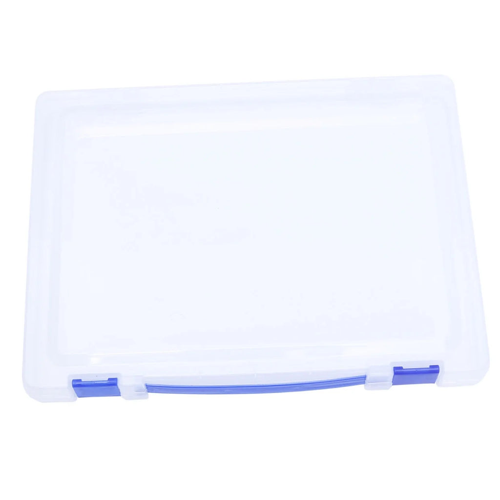 Transparent Storage Box Clear Plastic Document Paper Filling File Case Portable Ducoment Storage Holder with Blue Buckle – Everyday Household Format for Flexible Room-to-Room Use
