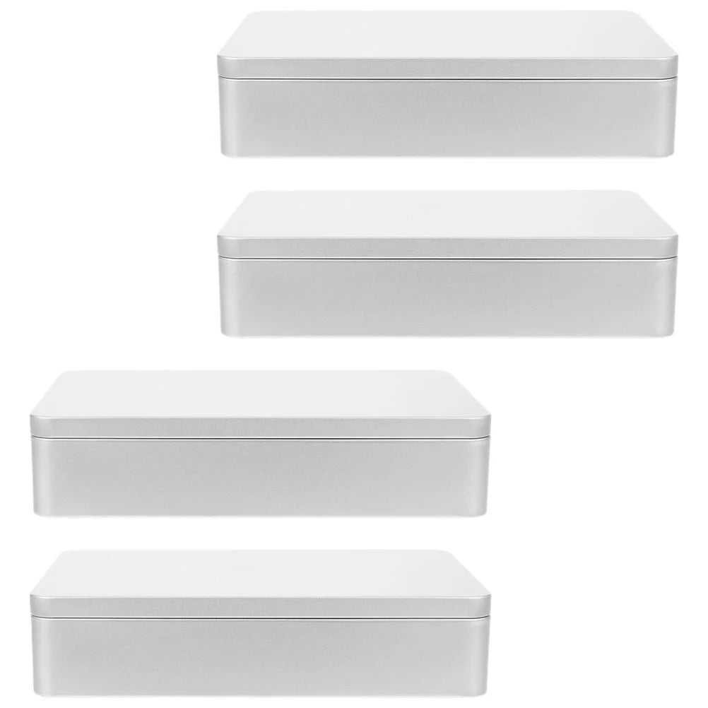4 Pcs Collapsible Storage Bins Metal Tin Box Compact Lightweight Travel – Everyday Household Format for Flexible Room-to-Room Use