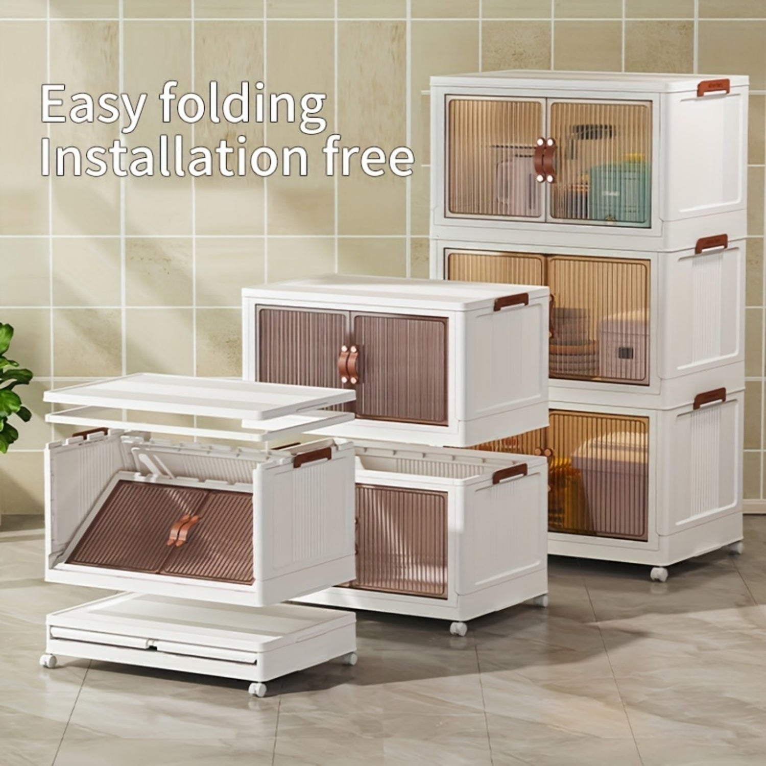 5-layer folding storage box magnetic cabinet door plastic drawer storage rack suitable for bedrooms study rooms toy rooms offices easy and convenient to move multi-layer storage box – Practical Home Organization for Flexible Room-to-Room Use