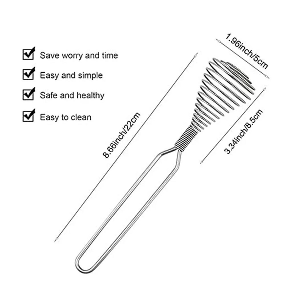Stainless Steel Spring Coil Whisk Wire Whip-Cream Egg Beater -Cream Hand Mixer Kitchen Tool Accessories for Mixing – Durable Stainless Steel Construction for Flexible Room-to-Room Use