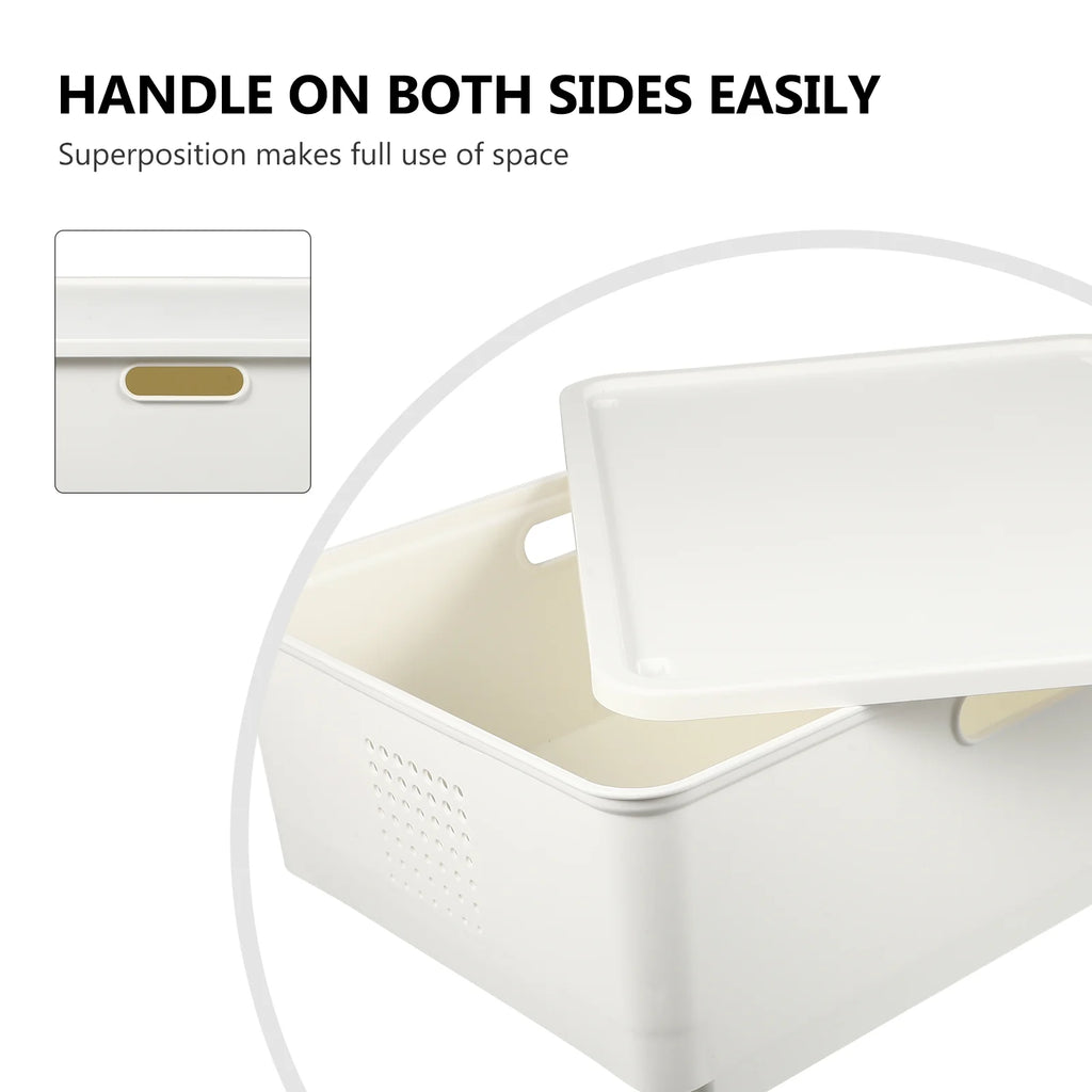Storage Containers with Lids Japanese Box Organizing Desktop – Secure Lid Design for Flexible Room-to-Room Use