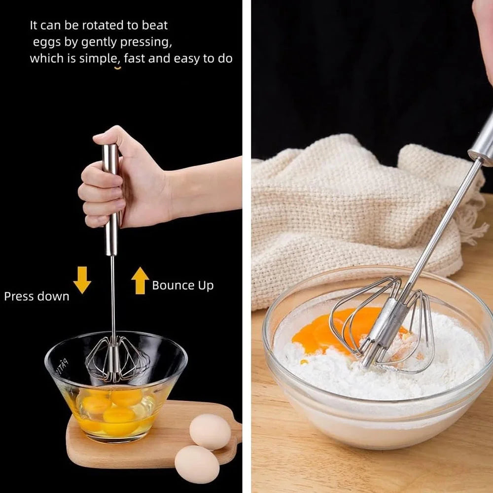 Egg Whisk,2 Pack Stainless Steel Home Kitchen Tool Hand Easy Whisk Egg Beater Manual Mixer Blender for Whisking Beating & Stirring. – Durable Stainless Steel Construction for Flexible Room-to-Room Use