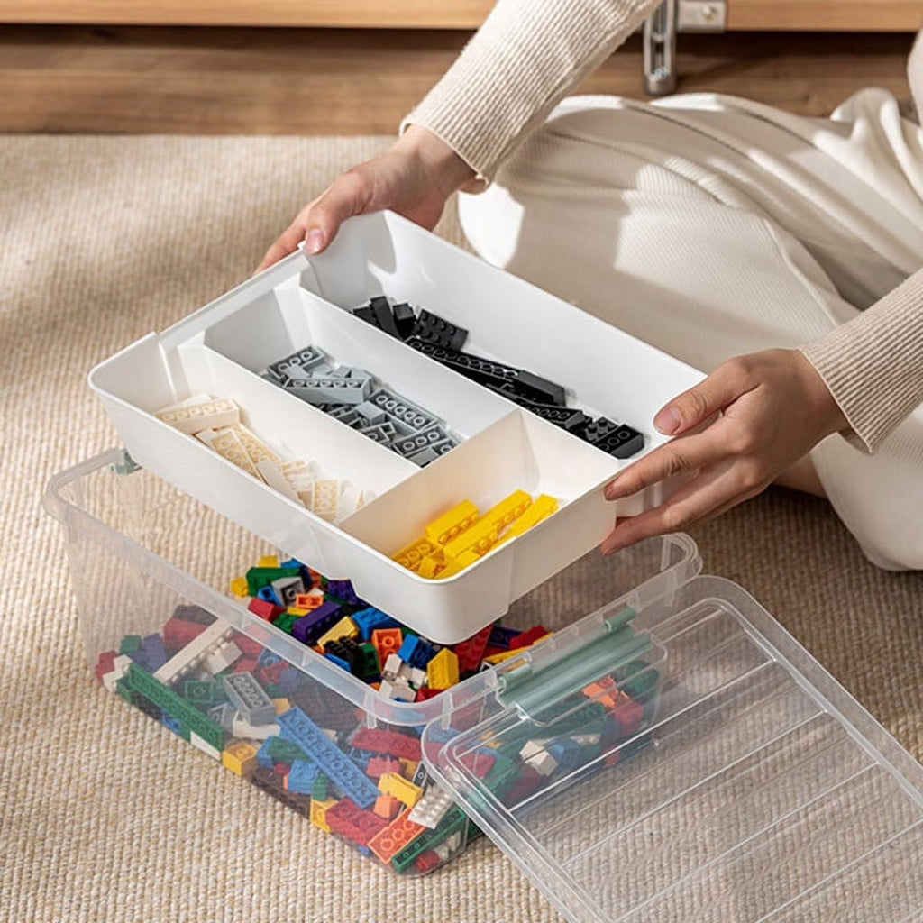 Plastic Stackable Storage Container Bin Box Tote with Lid for Home – Stackable Organization for Flexible Room-to-Room Use