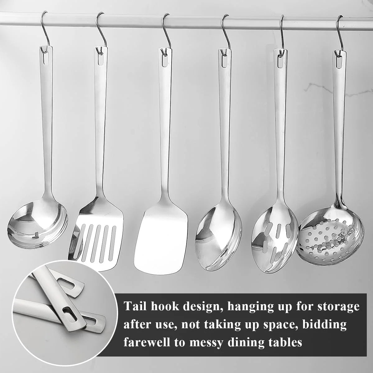 Kitchen Utensils Set 6pcs Stainless Steel Cooking Utensils Set Kitchen Tools Spatulas Set Home Essentials Kitchen Gadgets Accessories – Durable Stainless Steel Construction for Flexible Room-to-Room Use