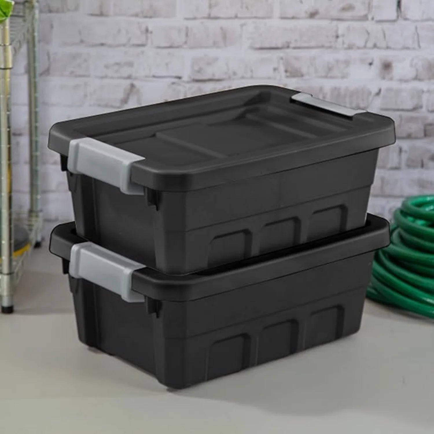 6-Pack Plastic Storage Bins with Lids Stackable Containers 4 Gallon Black – Stackable Organization for Flexible Room-to-Room Use