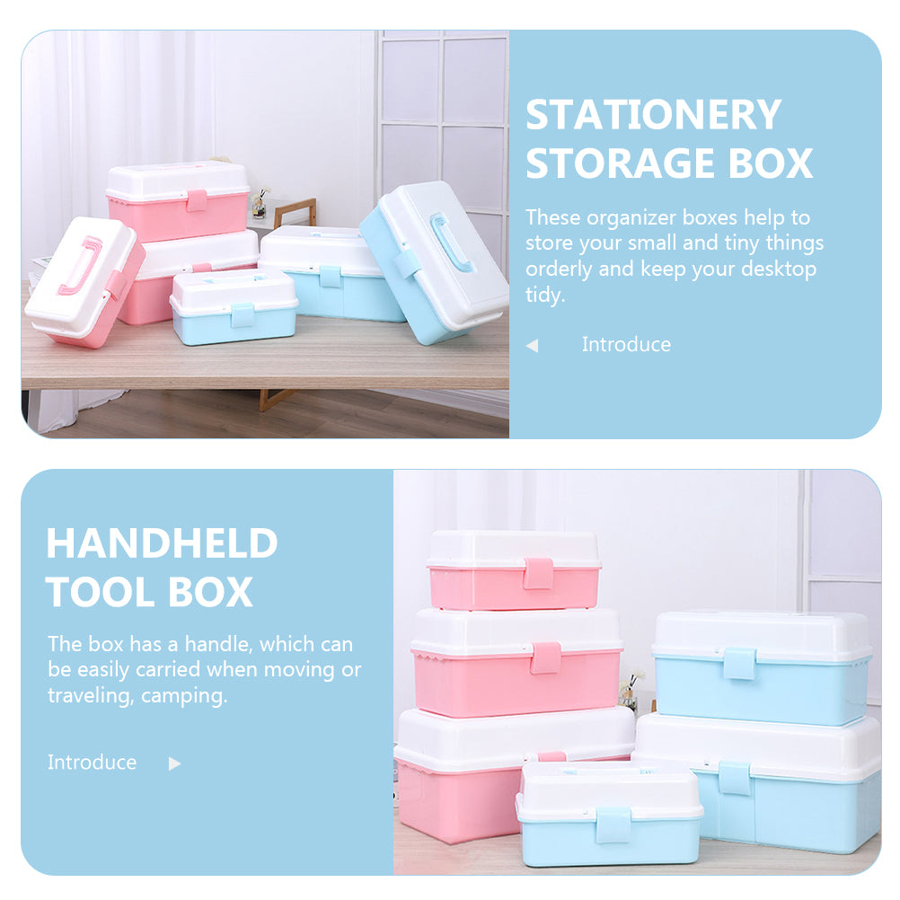 Organizer Boxes Art Tools Storage Case Stationery Sturdy Child – Practical Home Organization for Flexible Room-to-Room Use