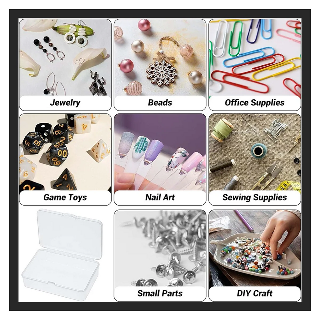 20Pcs Mini Plastic Storage Containers Box with Lid for Collecting Small Items Beads Jewelry Cards Crafts – Secure Lid Design for Flexible Room-to-Room Use