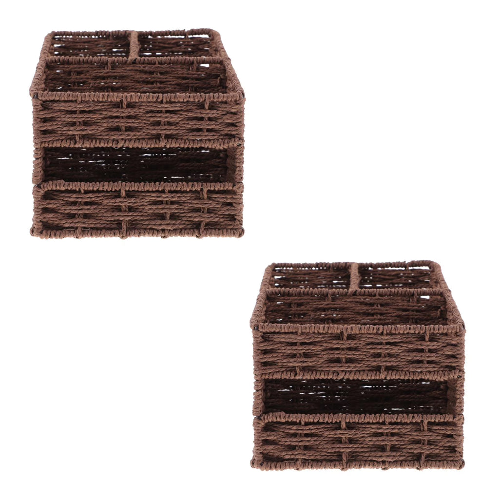 2pcs Desktop Storage Container Home Office Storage Box Sundries Small Items Organizer – Practical Home Organization for Flexible Room-to-Room Use