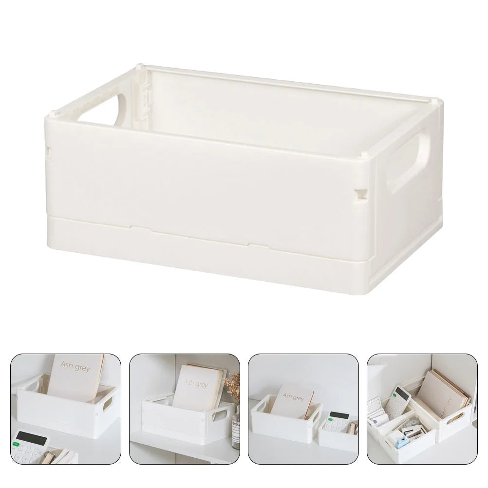 3pcsStorage Basket Collapsible Box Desktop Organizer Multi-purpose Storage Organizer – Foldable Space-Saving Design for Flexible Room-to-Room Use