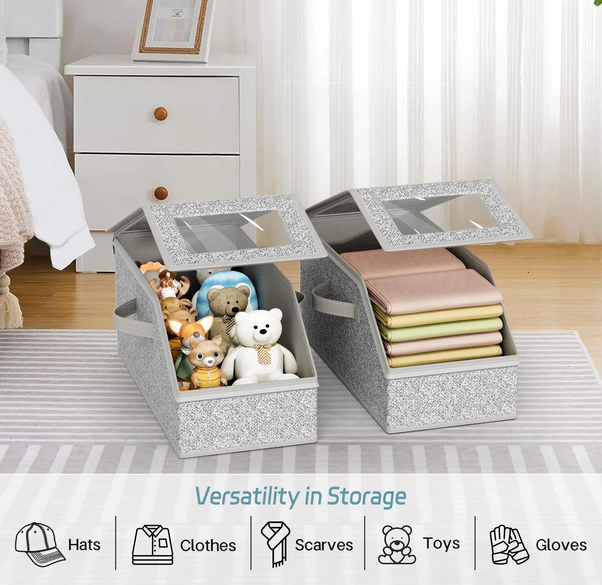 2 Pcs Stackable Hat Storage for Baseball Caps Holds up to 24 Caps Hat Organizer for Closet Sturdy Snapback Boxes for Men with Cardboard Grey – Stackable Organization for Flexible Room-to-Room Use