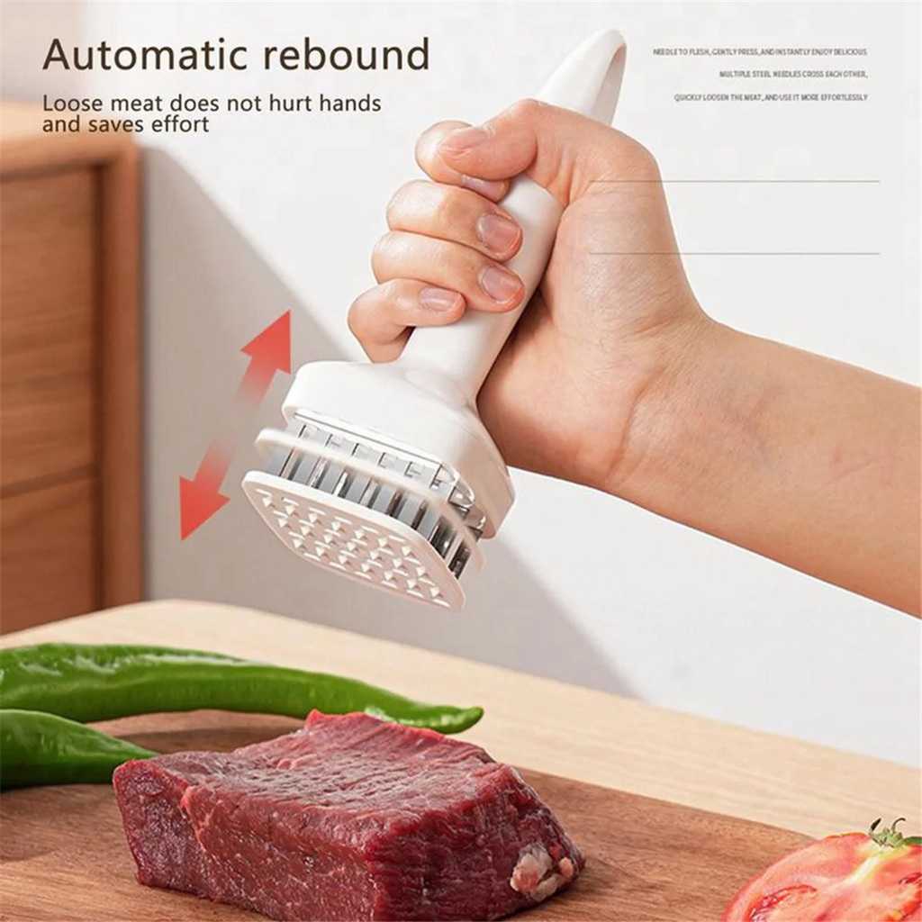 Meat Tenderizer Needle Stainless Steel Prongs Food Grade 5.5x5.5x17cm White – Durable Stainless Steel Construction for Flexible Room-to-Room Use