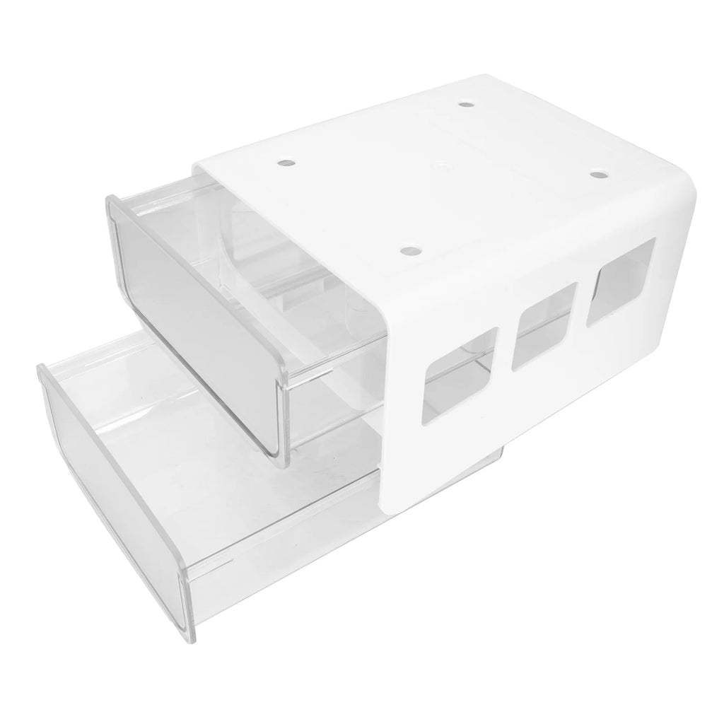 Double Storage Box Desktop Boxes Bins Table Shelf Office White – Multiroom Organization Format for Flexible Room-to-Room Use