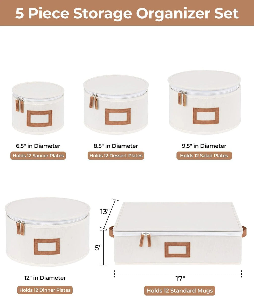 China Storage Containers 5 Pack Beige – Convenient Multi-Piece Set for Flexible Room-to-Room Use