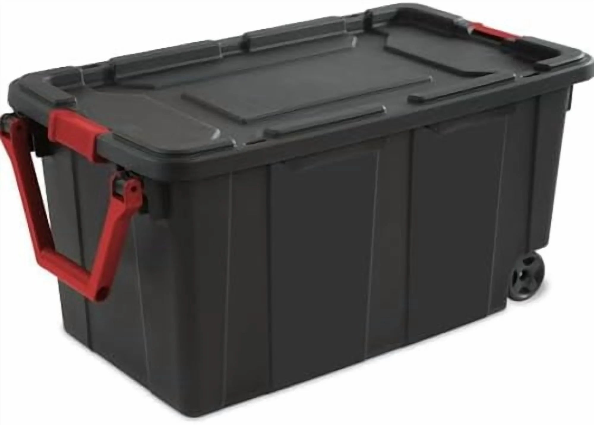 Black 40 Gallon Wheeled Plastic Storage Container with Handle 2 Pack$$Office – Convenient Carry Handles for Flexible Room-to-Room Use