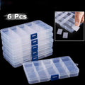 [Clear Jewelry Box] 6pcs Clear Jewelry Box | Plastic Bead Storage Craft Container Earrings Organizer – Clear-View Organization for Flexible Room-to-Room Use