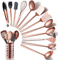 Copper Kitchen Utensils Set,13 Pieces Stainless Steel Cooking Utensils Set with – Durable Stainless Steel Construction for Flexible Room-to-Room Use