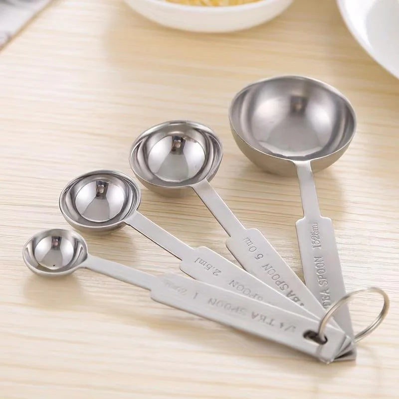 Stainless Steel Measuring Spoons and Measuring Cups Kitchen Tools for Drying and Liquid Ingredients Cooking and Baking Categories Measuring Spoons Measuring Cups Scale Bowls – Durable Stainless Steel Construction for Flexible Room-to-Room Use