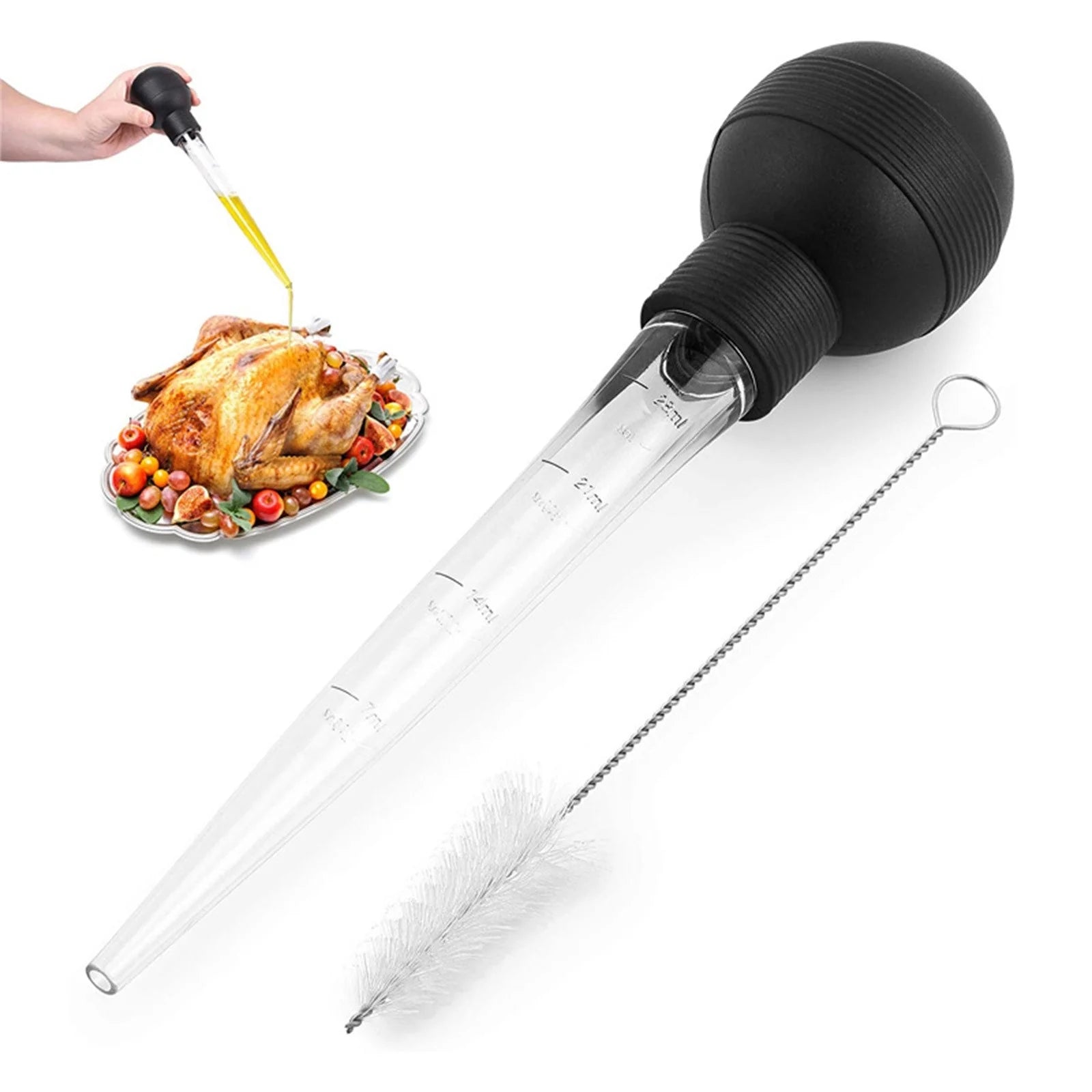 Hiroekza Turkey Baster 28ml Meat Baster Kitchen Utensil For Turkey Beef Pork Roasting Chicken Kitchen Gadgets Clearance – Everyday Kitchen Functionality for Flexible Room-to-Room Use