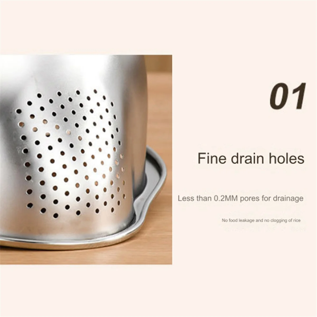 Rice Washer Strainer Bowl Stainless Steel Washing Colander Fruit and Vegetable Kitchen Tool A – Durable Stainless Steel Construction for Flexible Room-to-Room Use
