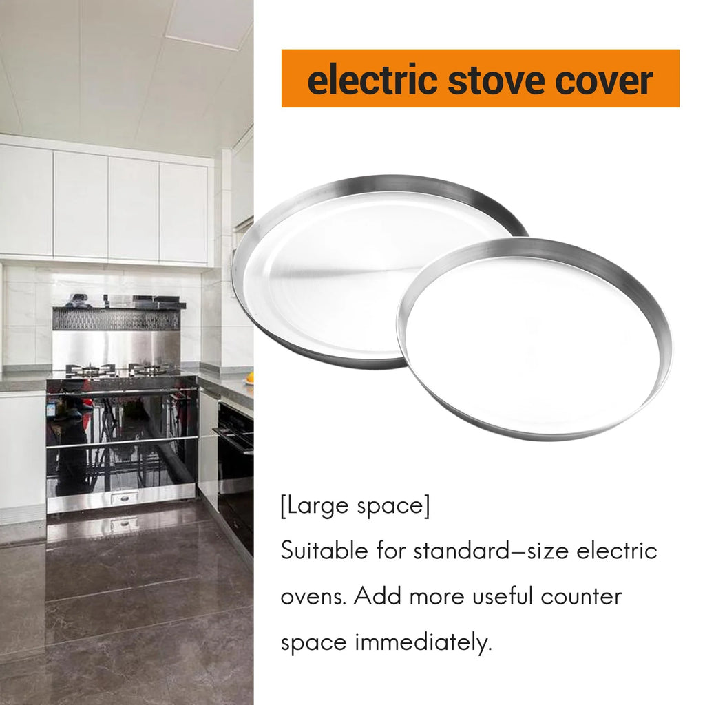 4Pcs Stainless Steel Hob Covers Stove Plate Top Cooker Protector Kit Set Utensils 17/21CM Kitchen Accessories – Durable Stainless Steel Construction for Flexible Room-to-Room Use