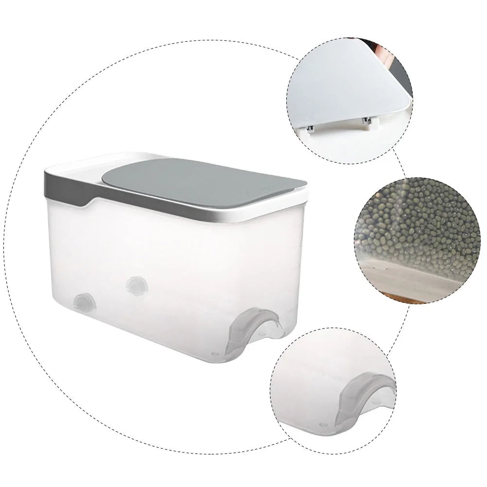20 Catties Rice Storage Box Jar Cereal Container Dispenser Office Grey – Practical Home Organization for Flexible Room-to-Room Use