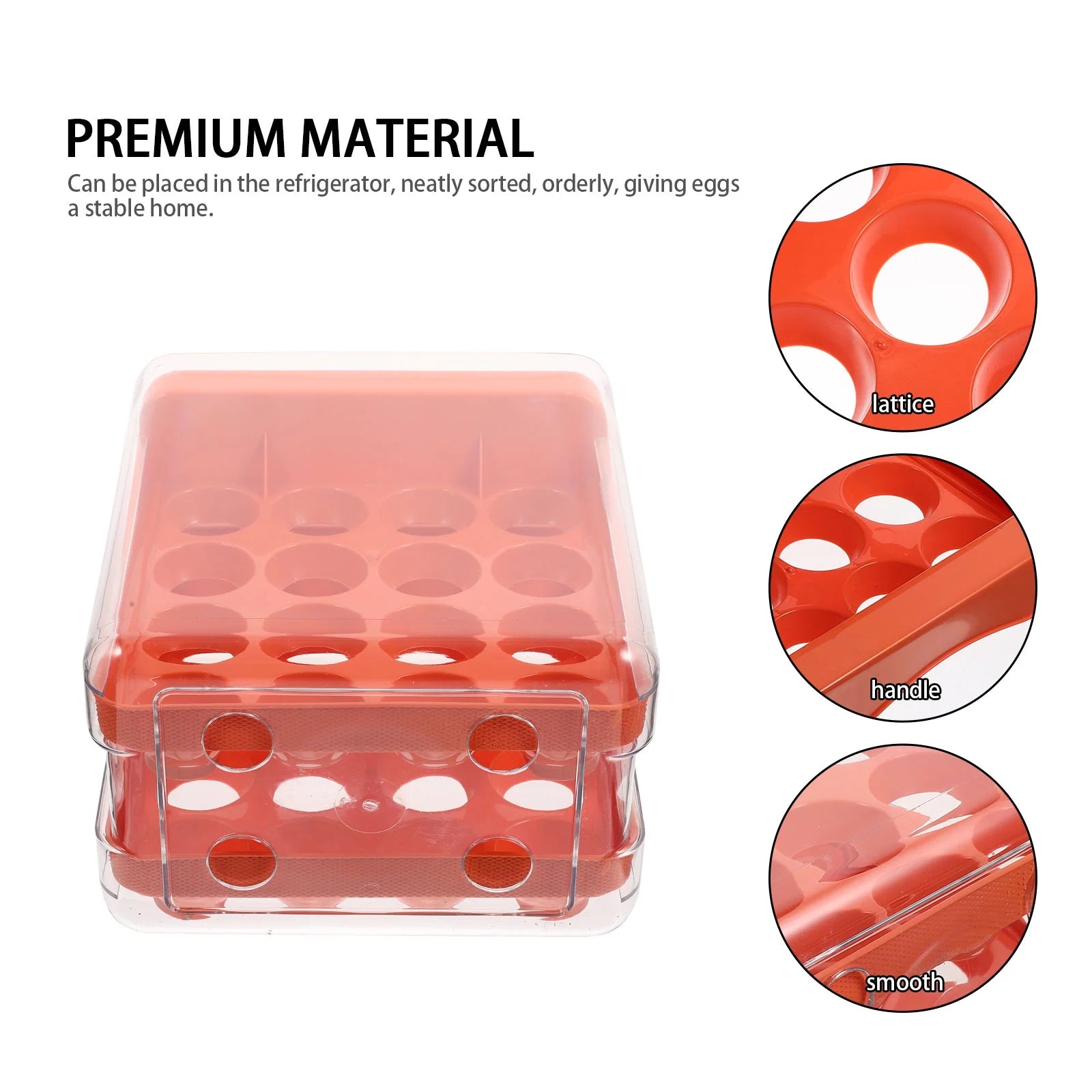 Holder Decor Egg Storage Box Egg Storage Shelf 21.5x22.5x14cm Orange – Practical Home Organization for Flexible Room-to-Room Use