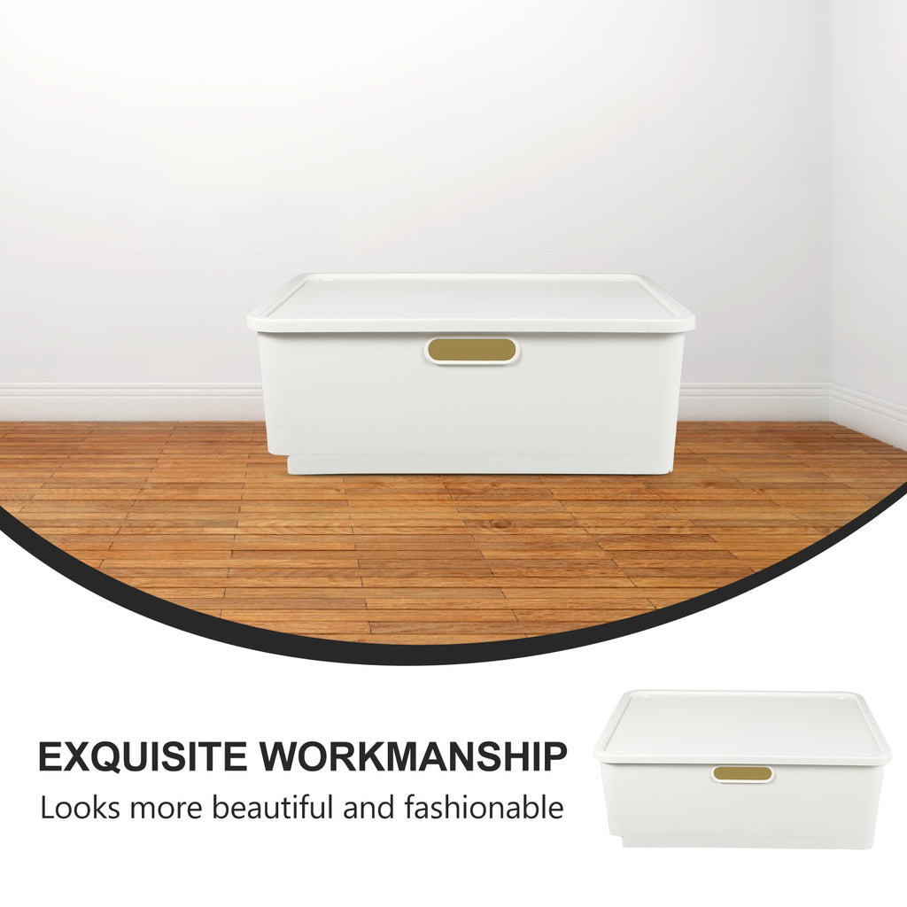 Japanese Storage Box Kitchen Shelves Basket Containers with Lids White – Everyday Household Format for Flexible Room-to-Room Use