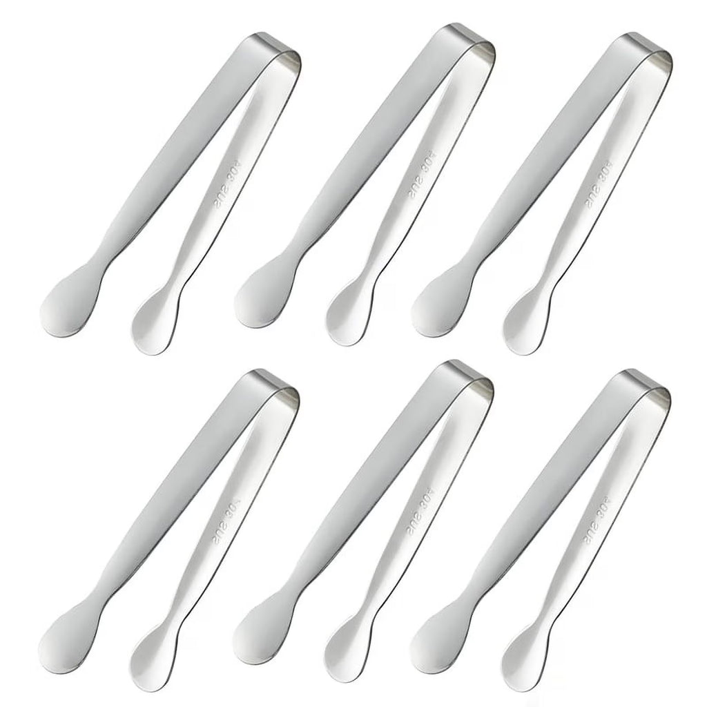 6PCS Mini Small Tiny Tongs 4.25Inch Stainless Steel Small Tongs for Serving Food Kitchen 304stainless Steel – Durable Stainless Steel Construction for Flexible Room-to-Room Use