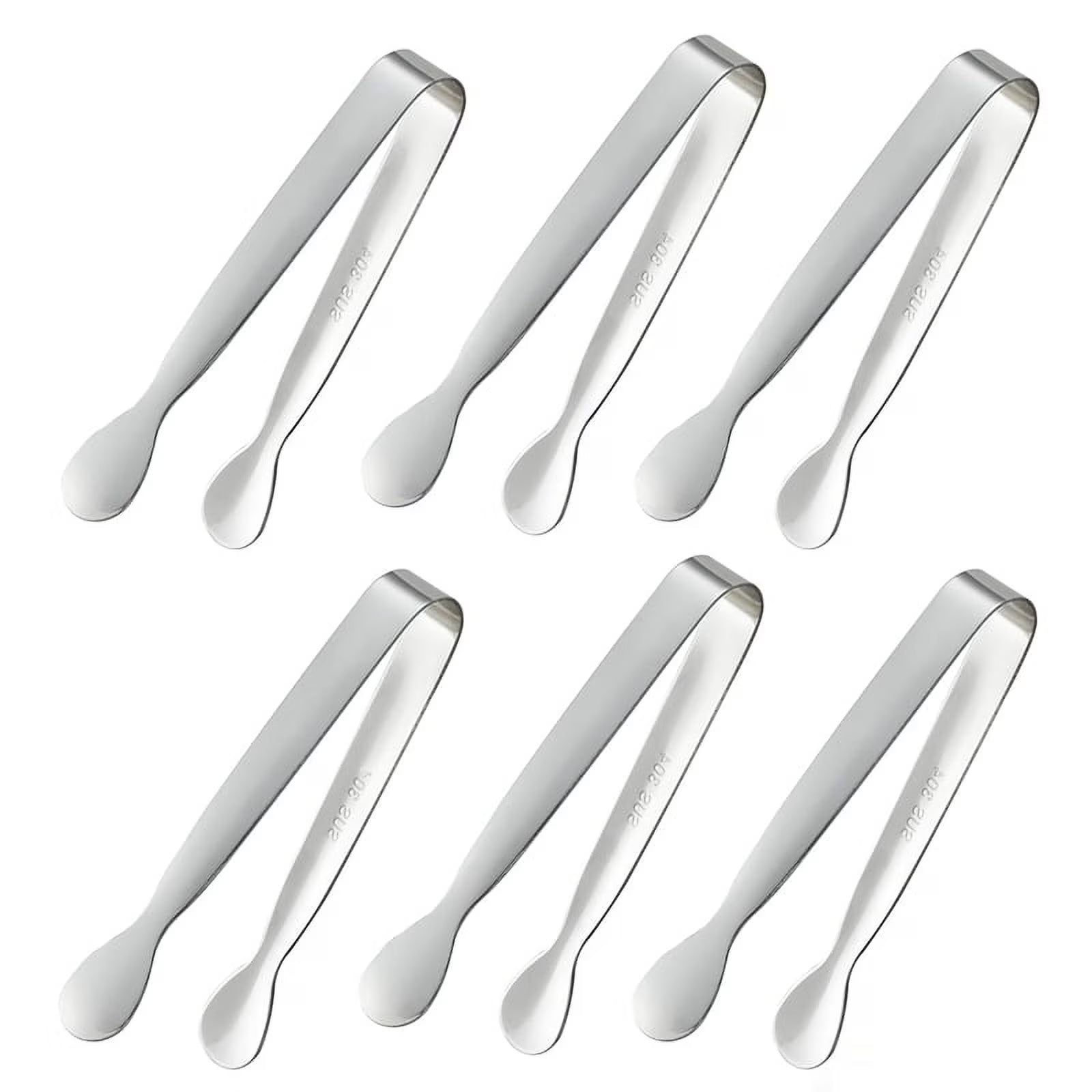 6PCS Mini Small Tiny Tongs 4.25Inch Stainless Steel Small Tongs for Serving Food Kitchen 304stainless Steel – Durable Stainless Steel Construction for Flexible Room-to-Room Use