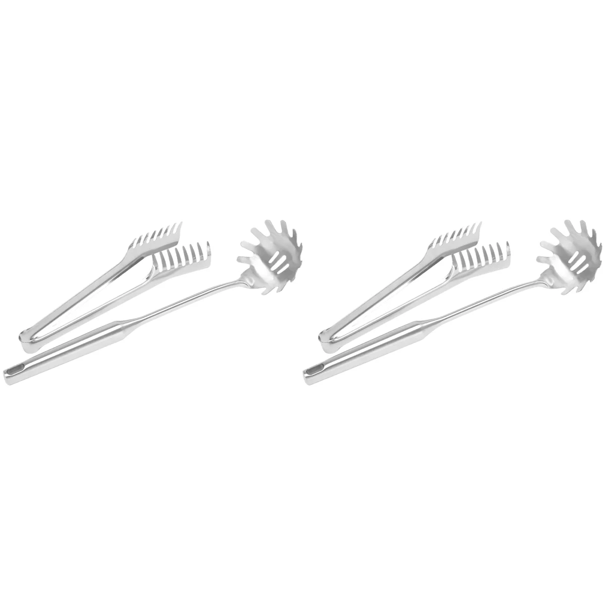 4 Pieces Stainless Steel Spaghetti Server Set Stainless Steel Spaghetti Pasta Tong Pasta Spoon Server Fork,2 x clip 2 x spoon,Silver – Durable Stainless Steel Construction for Flexible Room-to-Room Use