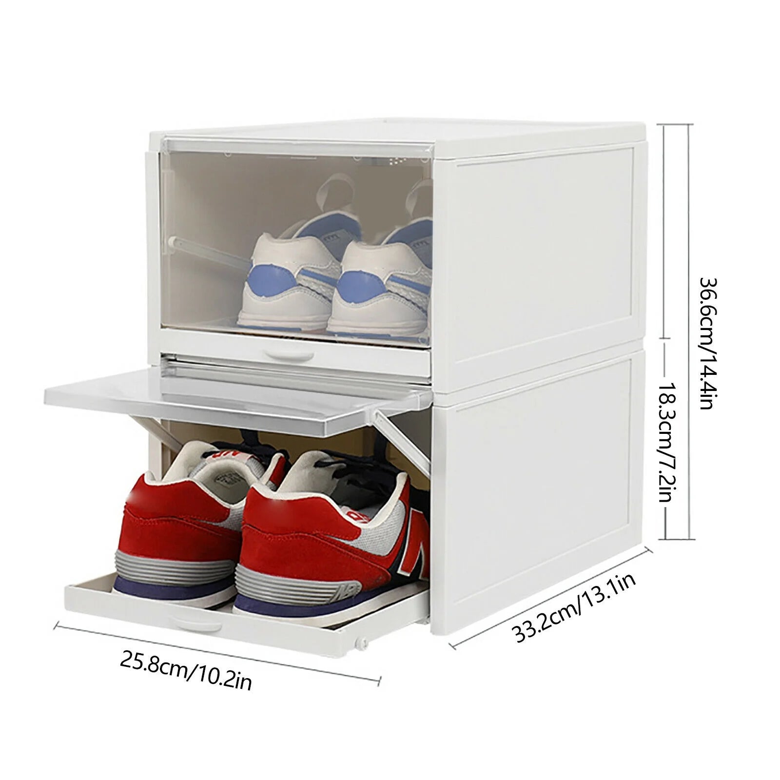 3pcs Foldable Shoe Box Push Drawer Type Storage Organizer Shoe Box Clear Cover Stackable Shoe Storage Box Gray Sneaker Case Stackable Container W/Drawer Push Pull Transparent Shoe Box Stackable – Foldable Space-Saving Design for Flexible Room-to-Room Use