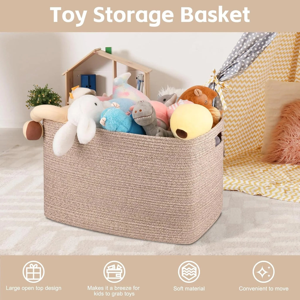 118L XXXLarge Cotton Rope Storage Basket Oversized Blanket Basket Used for Organizing Dirty Clothes in Living Room Bedroom Nursery Dog Toy Storage Bins 25" x 17" x 16",Grey – Practical Home Organization for Flexible Room-to-Room Use
