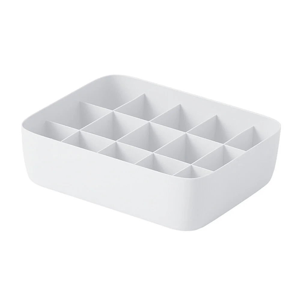 3pcs Underwear Storage Box Plastic Storage Basket Stackable Storage Container with 15-Compartment Divider for Bra Panties Socks(White) – Multiroom Organization Format for Flexible Room-to-Room Use