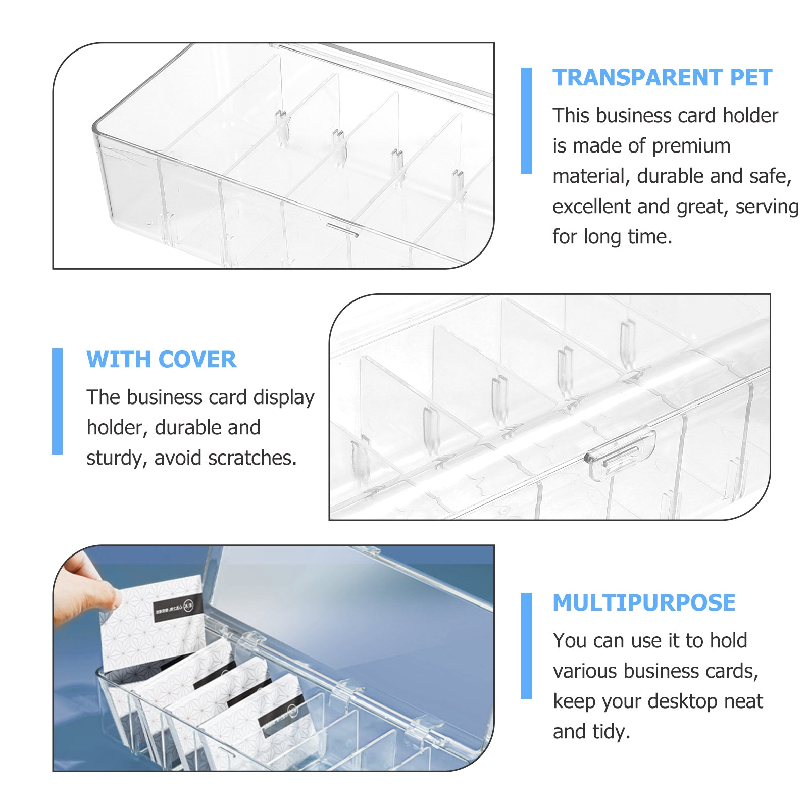 Card Game Business Cards Card Storage Box Travel 26X10X7.5CM Transparent – Clear-View Organization for Flexible Room-to-Room Use