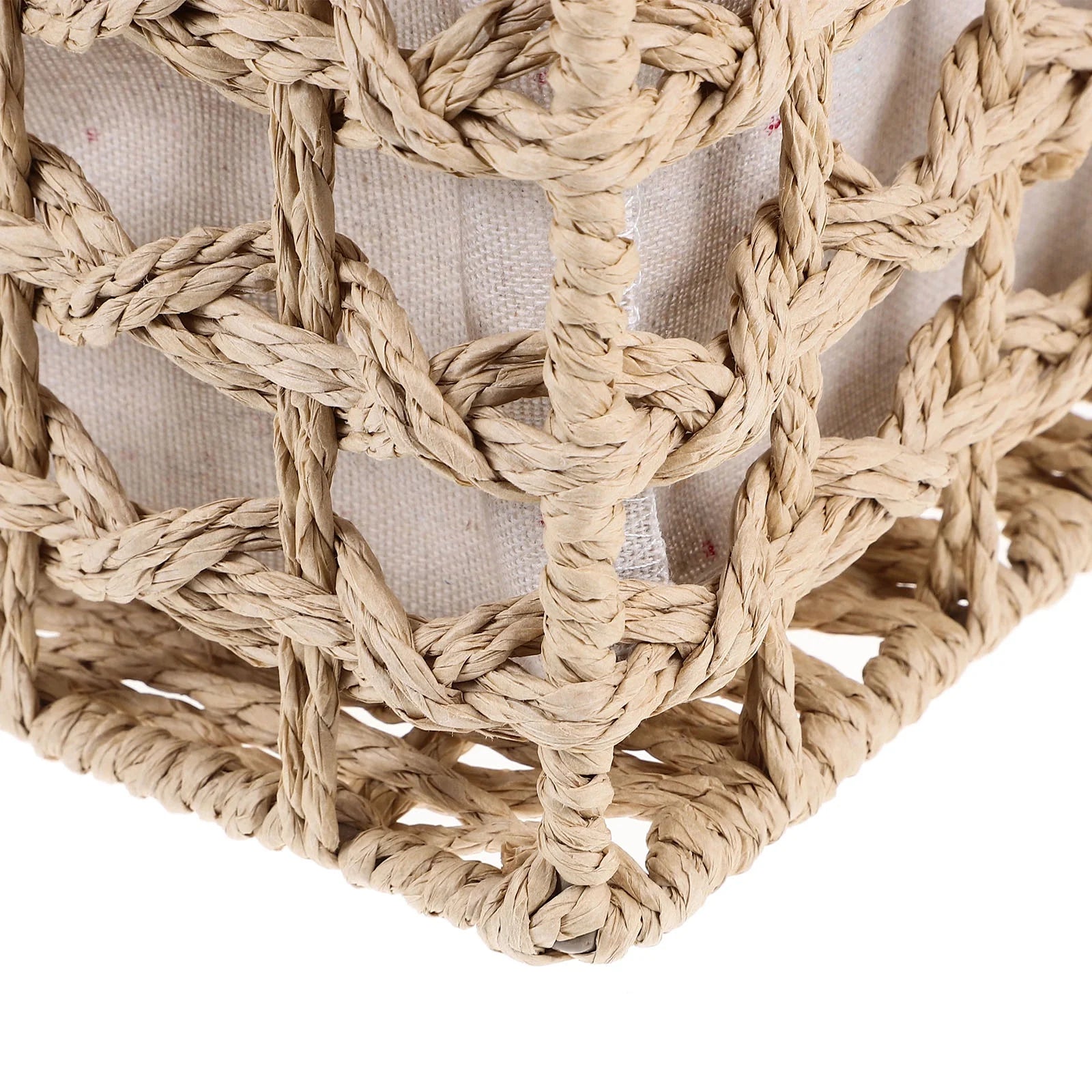 Rustic Storage Bins Grass Basket Cube Boxes with Lids Fabric Toy Sundries – Multiroom Organization Format for Flexible Room-to-Room Use