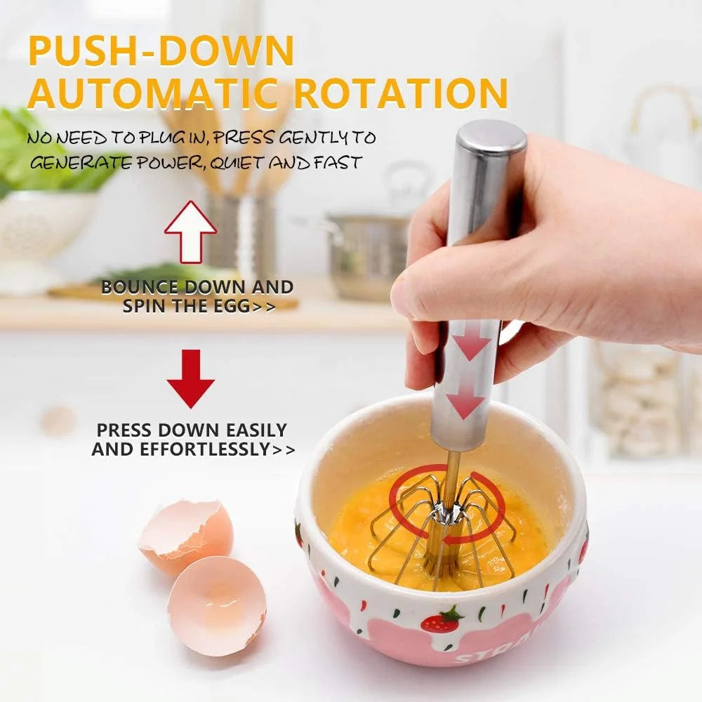 Egg Whisk,2 Pack Stainless Steel Home Kitchen Tool Hand Easy Whisk Egg Beater Manual Mixer Blender for Whisking Beating & Stirring. – Durable Stainless Steel Construction for Flexible Room-to-Room Use