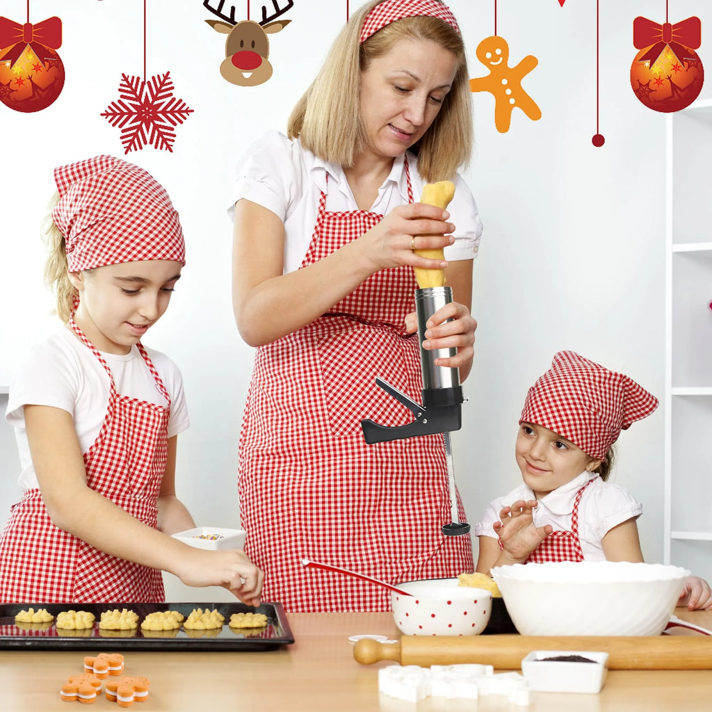 Stainless Steel Cookies Press Cookies Press for Baking,Cookie Press Gun Kit with 13 Cookie Discs and 8 Piping Tips for DIY cake Maker Decorating Baking Supplies – Durable Stainless Steel Construction for Flexible Room-to-Room Use