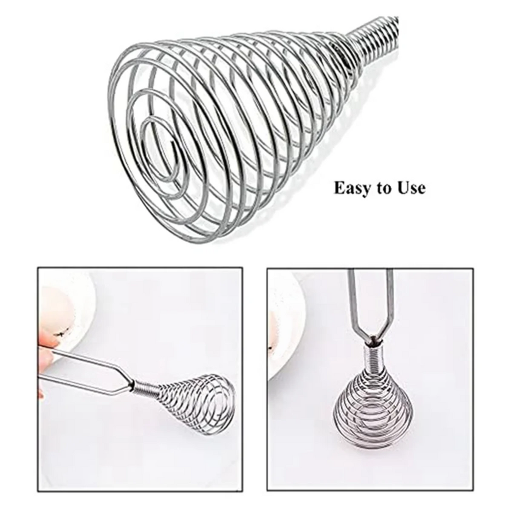 Stainless Steel Spring Coil Whisk Wire Whip-Cream Egg Beater -Cream Hand Mixer Kitchen Tool Accessories for Mixing – Durable Stainless Steel Construction for Flexible Room-to-Room Use