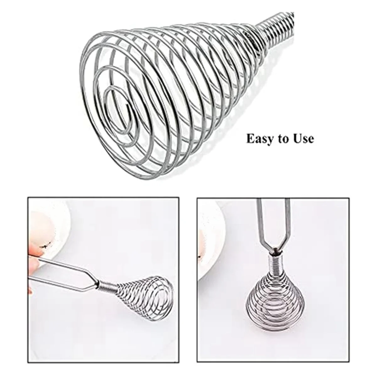 Stainless Steel Spring Coil Whisk Wire Whip-Cream Egg Beater -Cream Hand Mixer Kitchen Tool Accessories for Mixing – Durable Stainless Steel Construction for Flexible Room-to-Room Use