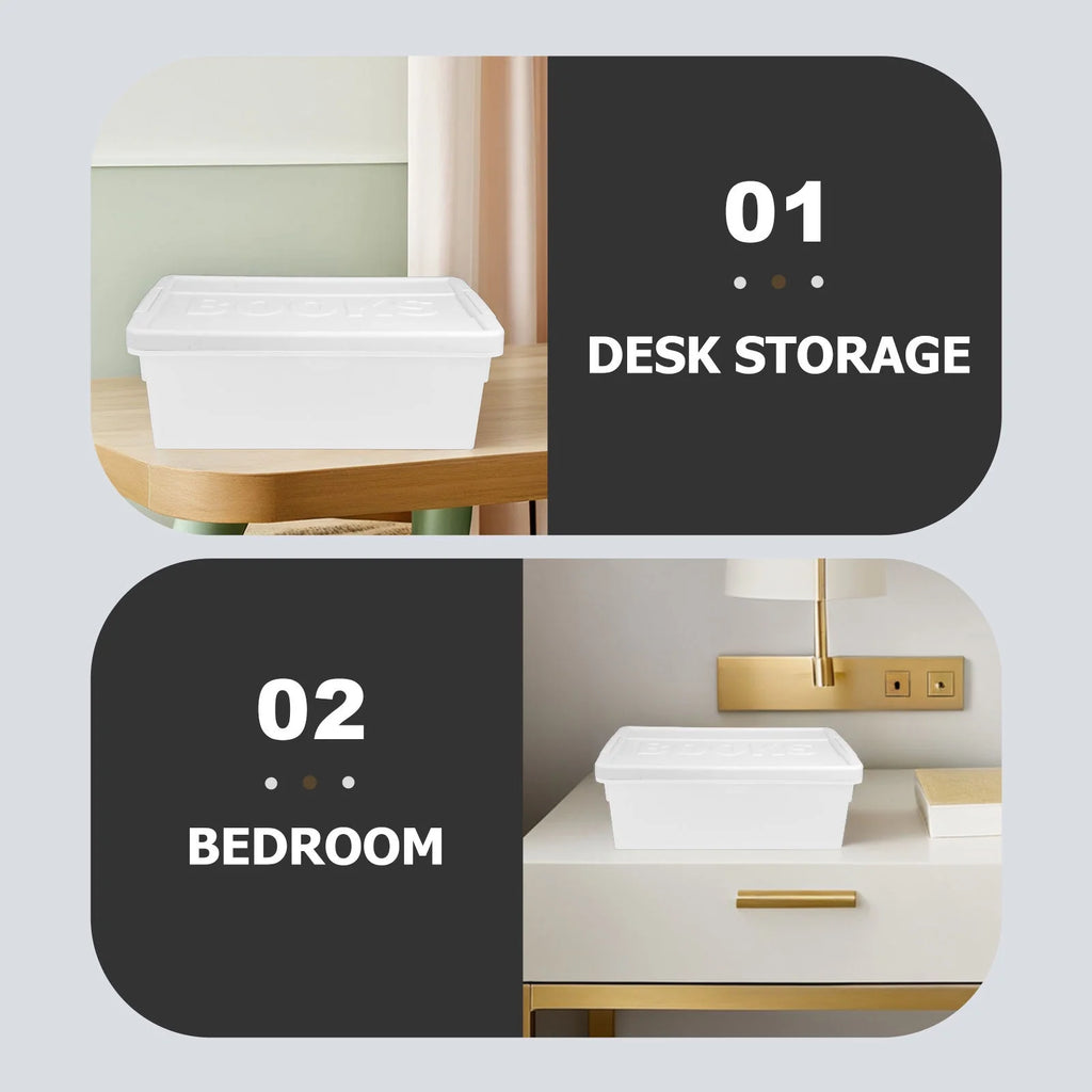 Book Storage Box Office Travel 39.50X20.50X14.00CM White – Practical Home Organization for Flexible Room-to-Room Use