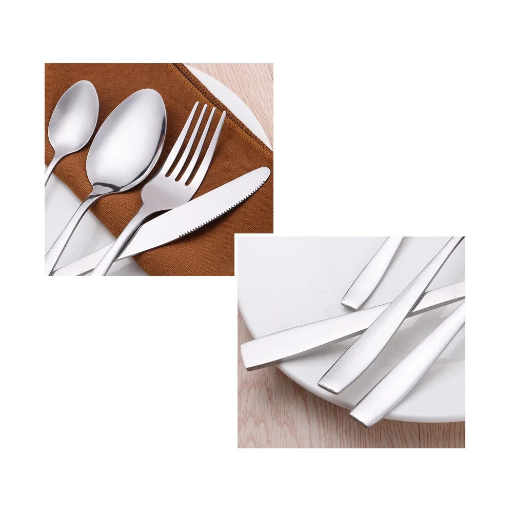 unbranded24 Pcs Stainless Flatware Steel Dish Drying Rack Countertop Cutlery Holder – Convenient Multi-Piece Set for Flexible Room-to-Room Use