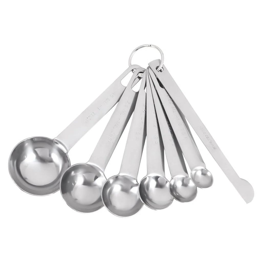 Stainless Steel Measuring Spoons Cups Set Small Tablespoon Teaspoons Set 6 with Bonus C4662 – Durable Stainless Steel Construction for Flexible Room-to-Room Use